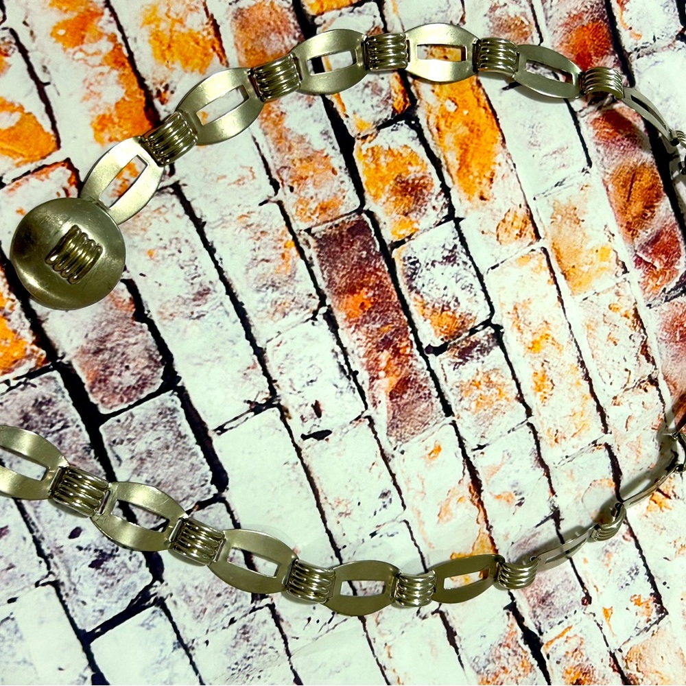 Vintage Metal Belt with Hook Closure 32”